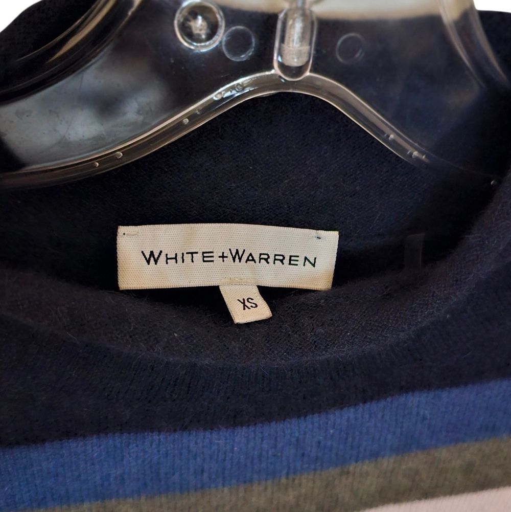 Anthropologie White + Warren Multicoloured  Cashmere Rolled Mock Neck Sweater XS - Picture 9 of 12